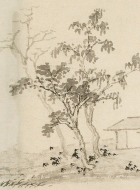 沈周山水画石湖归棹图微喷画稿