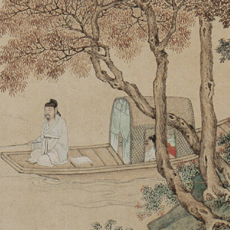 1:1明 仇英 枫溪垂钓图临摹画稿 微喷打印山水画原大临摹范本底稿,淘宝优惠券,粉丝福利购,淘宝优惠卷