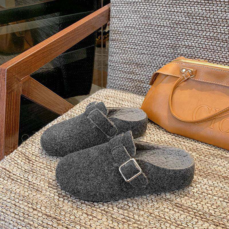 春秋厚底内增高勃肯鞋女2026新款加绒保暖毛毛鞋包头博肯半0113z,淘宝优惠券,粉丝福利购,淘宝优惠卷