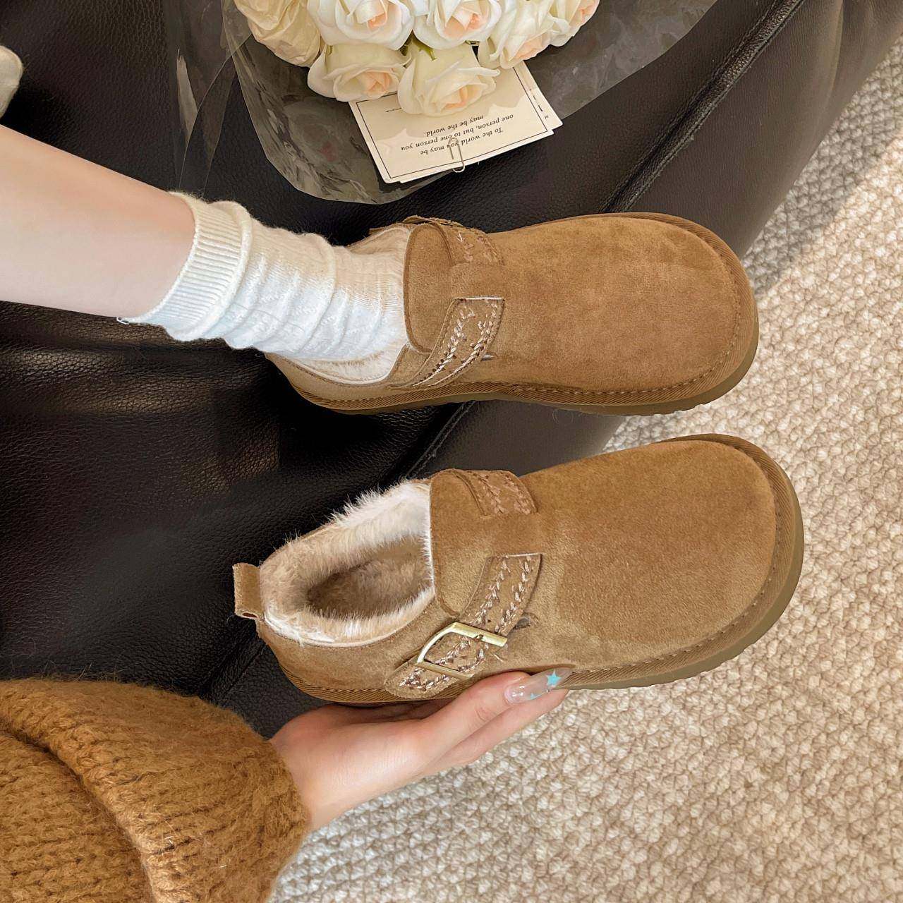 勃肯鞋女款2026春秋季新款加绒加厚懒人平底一脚蹬博肯豆豆0122w,淘宝优惠券,粉丝福利购,淘宝优惠卷