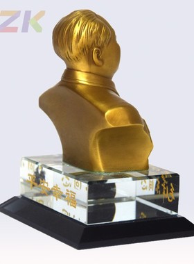厂家直销新款毛主席黄铜半身汽车摆件水晶底座高端金属工艺品c4