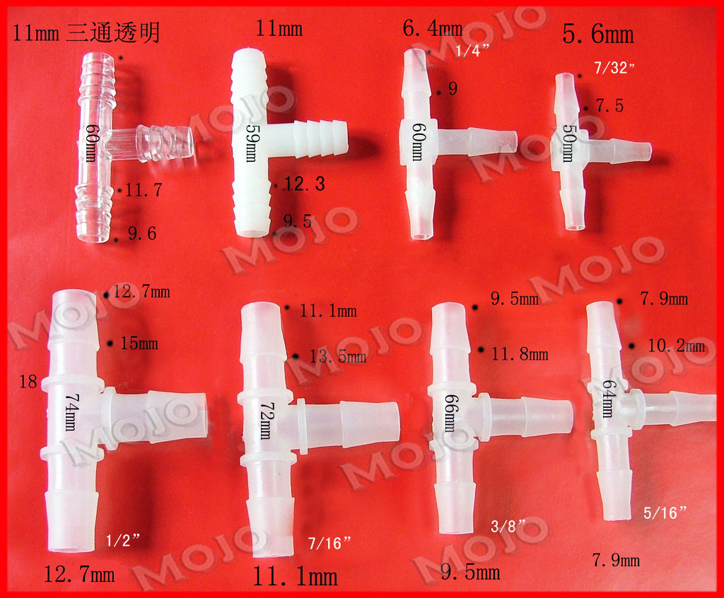 等径T型三通软管接头 MJ-T17.5 塑料宝塔接头 分水头 英制三通