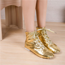 Golden Silver Color High Helps Adults Jazz Boots Soft Bottom Fangniti Performances Dance Shoes Practice Shoes Women Folk Dance Shoes