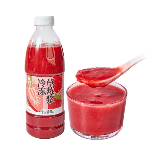 广禧冷冻草莓汁原浆原汁1KG非浓缩芝芝莓莓果肉奶茶店专用原料 - 图3