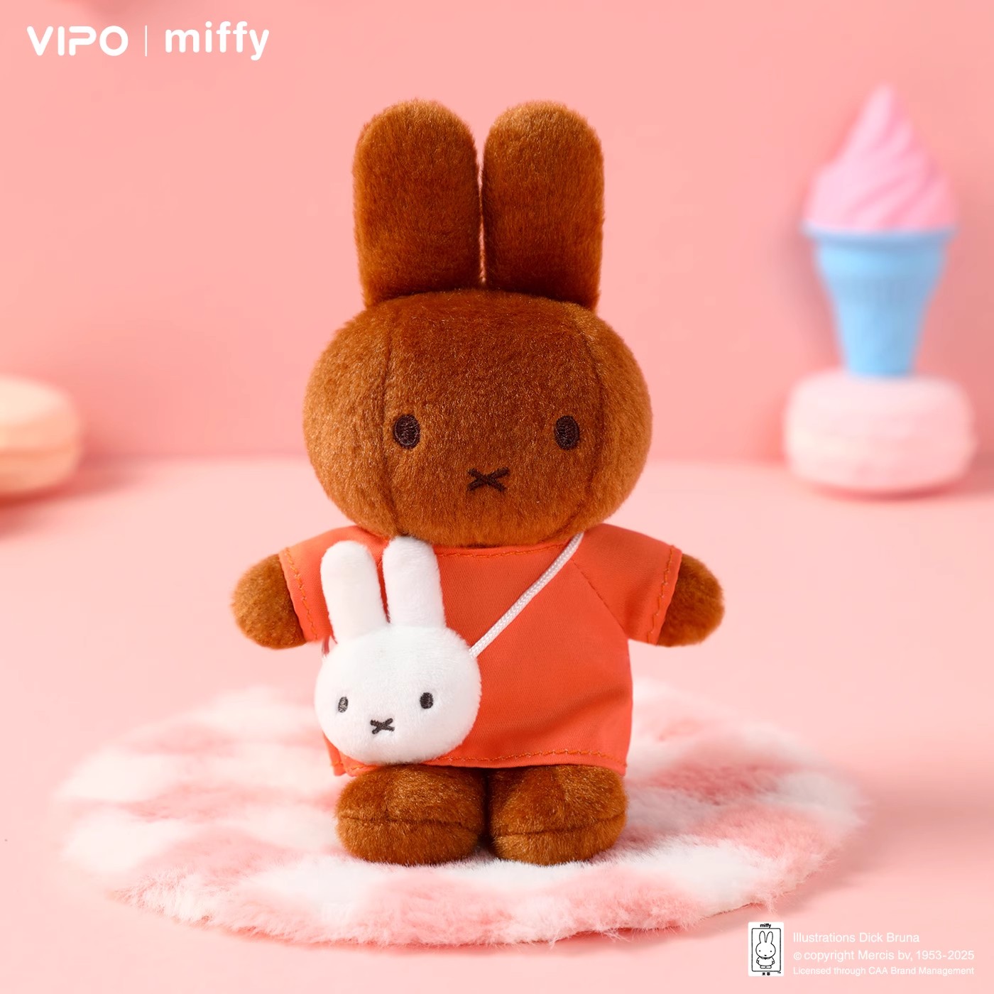 正版VIPOxMiffy米菲毛绒公仔挂件米菲兔玩偶毛绒潮玩可爱生日礼物 - 图3