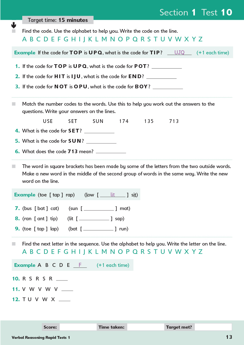 11+ Verbal Reasoning Rapid Tests 1-6 文字推理语文逻辑 英国小学KS2阶段教材私立学校11+入学考试 Schofield Sims英文原版 - 图2