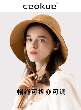 遮阳帽夏季百搭日系黑色太阳帽