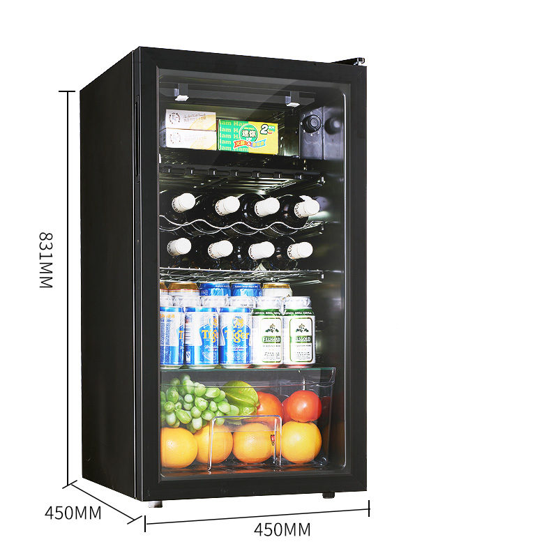 奥克斯冰吧小型单门透明家用冰箱办公室客厅保鲜柜茶叶红酒冷藏柜 - 图2