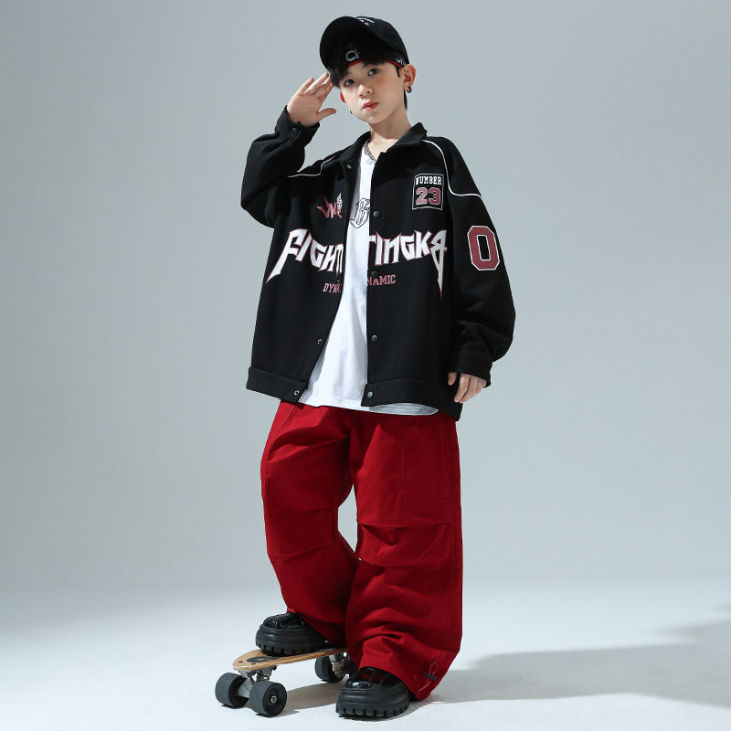 儿童街舞套装少儿嘻哈hiphop外套女童炸街时尚工装裤男童街舞潮服,淘宝优惠券,粉丝福利购,淘宝优惠卷