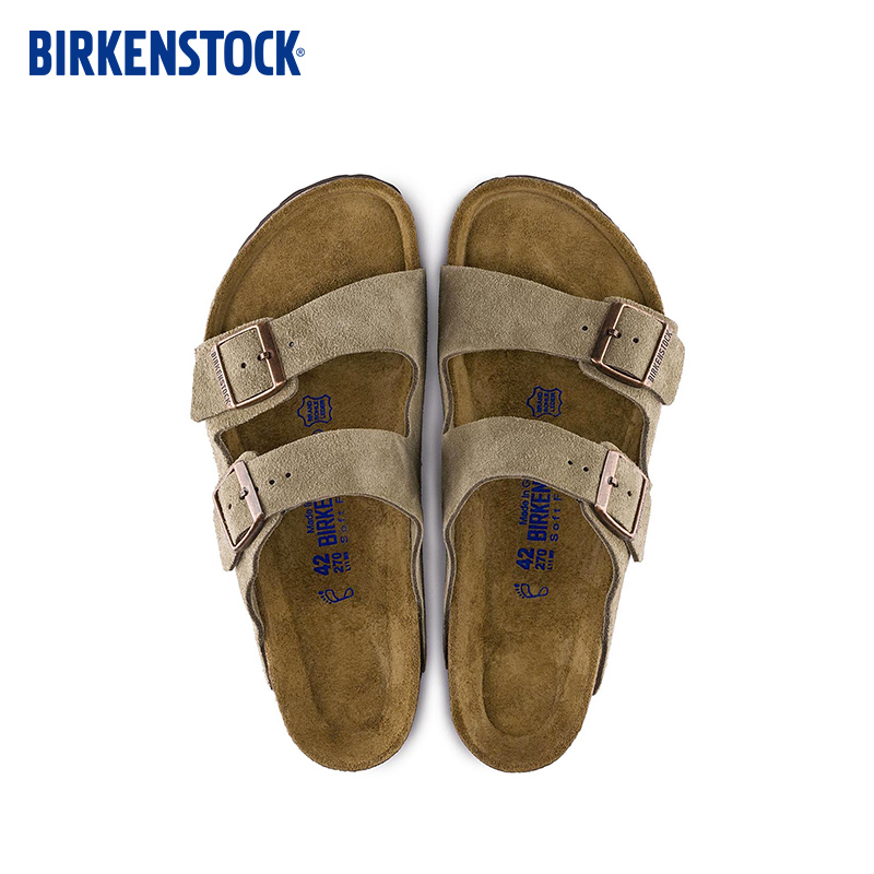 BIRKENSTOCK勃肯软木拖鞋男女同款绒面软底拖鞋Arizona系列 - 图2