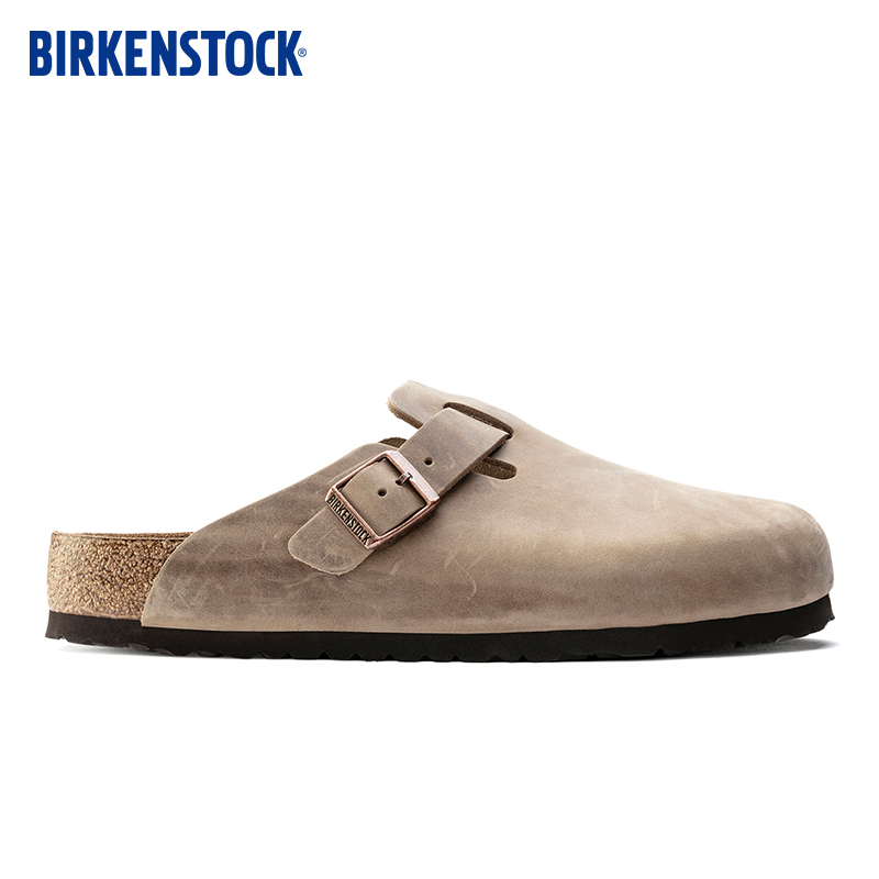 BIRKENSTOCK勃肯男女同款休闲涂油皮软底包头拖鞋Boston系列 - 图0