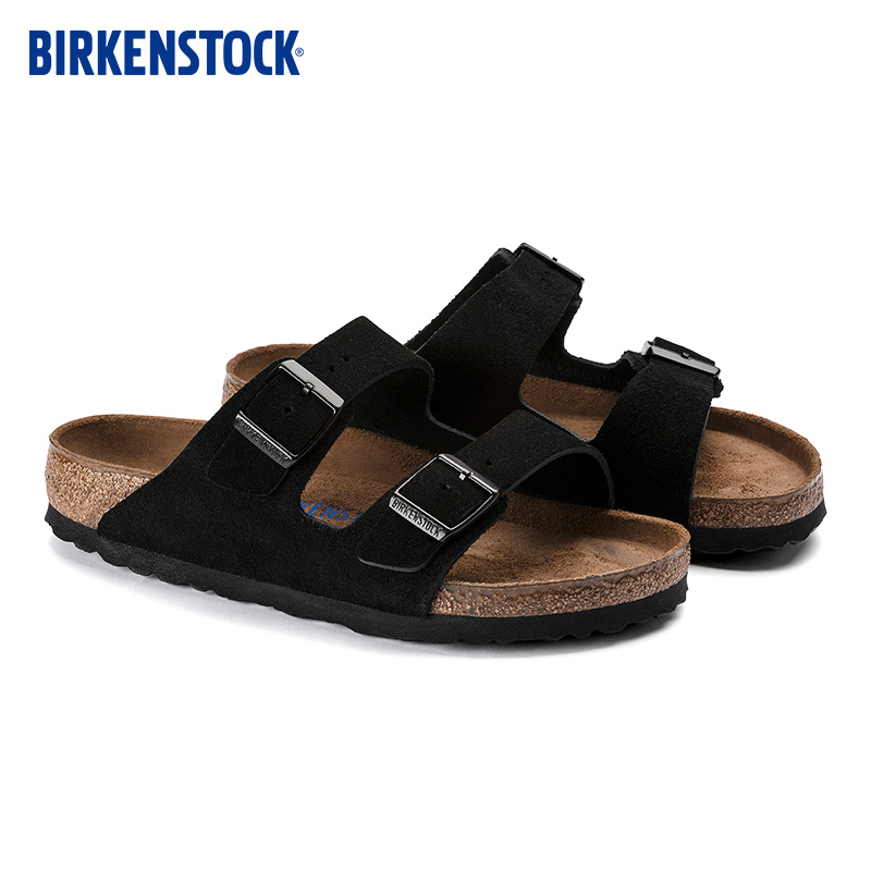 BIRKENSTOCK勃肯双扣凉拖男女同款 软底软木拖鞋Arizona系列 - 图1