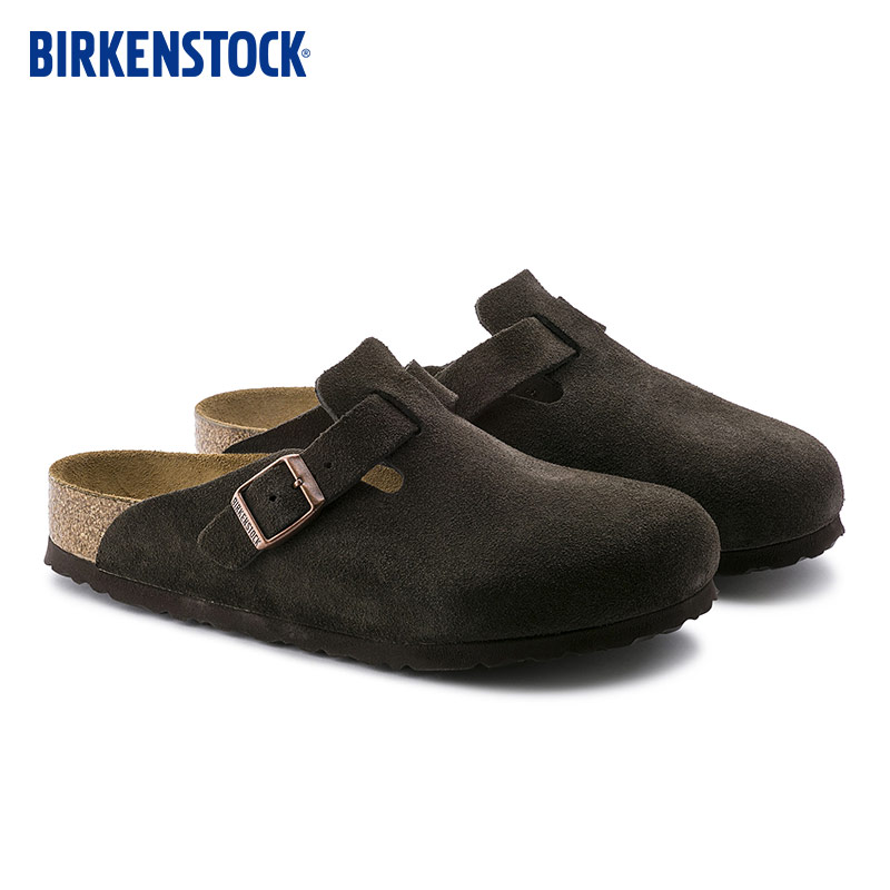 BIRKENSTOCK勃肯包头软木拖鞋男女款绒面软底拖鞋Boston系列 - 图1