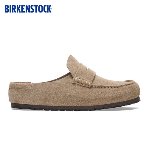 BIRKENSTOCK勃肯德国进口男女款牛皮绒面革软木Naples包头拖鞋 - 图0