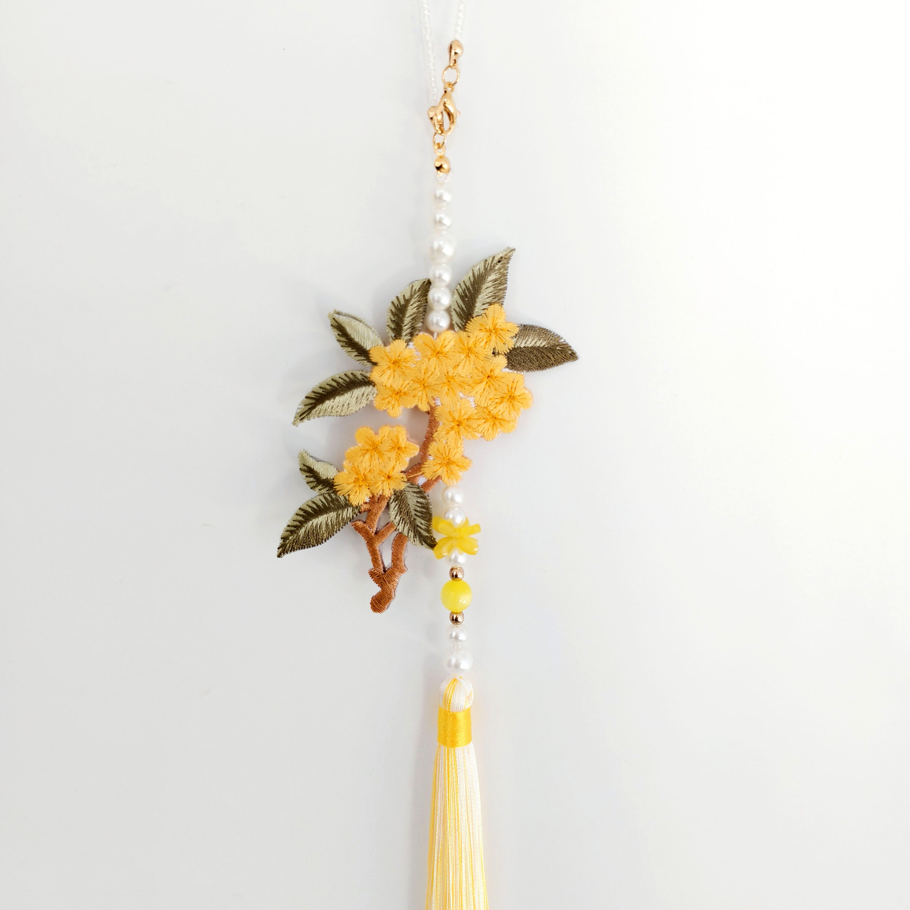 侠古与梦 古风双面刺绣挂件黄色桂花流苏禁步汉服旗袍配饰小挂饰,淘宝优惠券,粉丝福利购,淘宝优惠卷