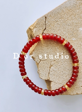 本命年礼物天然红玛瑙手串新中式国风红玛瑙蜜蜡手串闺蜜礼物2026