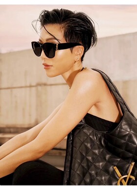 圣罗兰YSL方框墨镜黑金字母眼镜