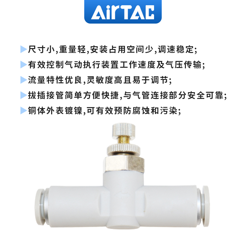 ATC亚德客管路调速阀APA-4-6-8-10气缸调节阀气动节流阀快插接头 - 图1