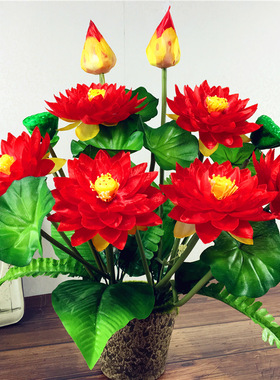 供佛假花荷花小盆栽绢花