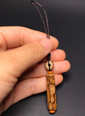 手工制作梅鹿竹扇坠吊坠 文玩竹子斑竹挂件手机链钥匙扣坠子把件