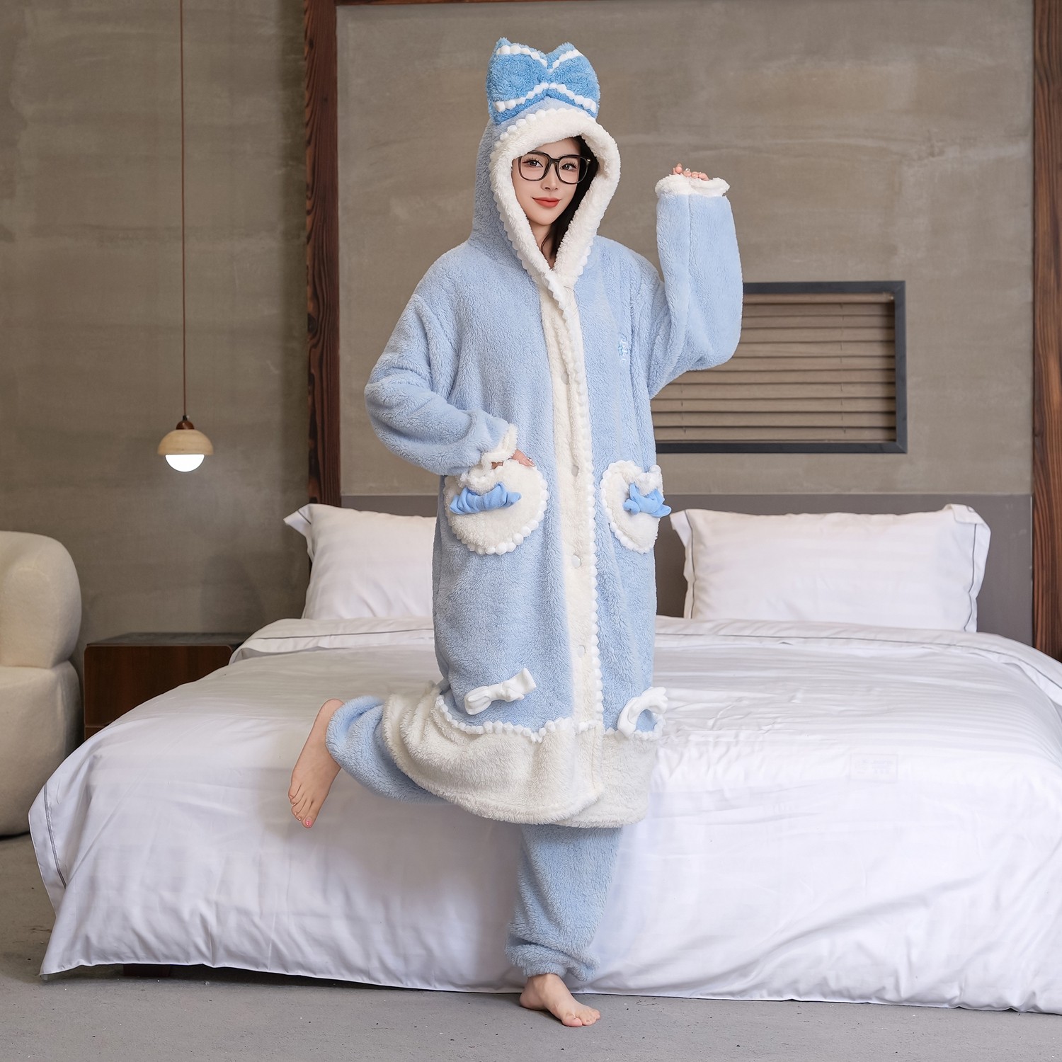 艾莎公主风睡袍女秋冬季珊瑚绒加厚加绒睡衣可外穿睡裙家居服浴袍,淘宝优惠券,粉丝福利购,淘宝优惠卷