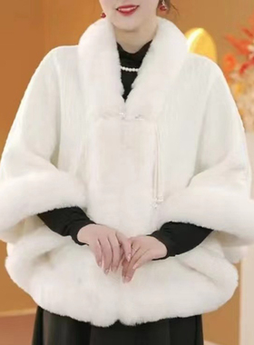 沫朵薇冬季毛披肩韩版女婚庆晚宴