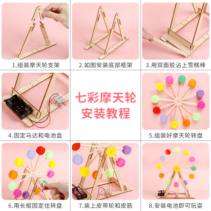 Diy bottle cap ferris wheel technology production waste utilization