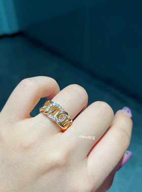 法式复古vintage小中古风 链条戒