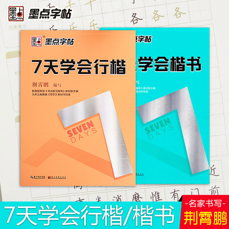 荆霄鹏楷书行楷字帖通用规范汉字7000字3500字楷体字帖初学者硬笔书法教程初中高中生成人男女生字体漂亮行书入门练字帖墨点字帖-图2