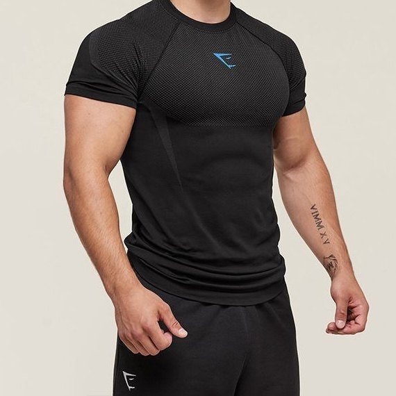 GYMSHARK男士夏季无缝运动训练健身衣速干高弹紧身衣透气短袖T恤,淘宝优惠券,粉丝福利购,淘宝优惠卷