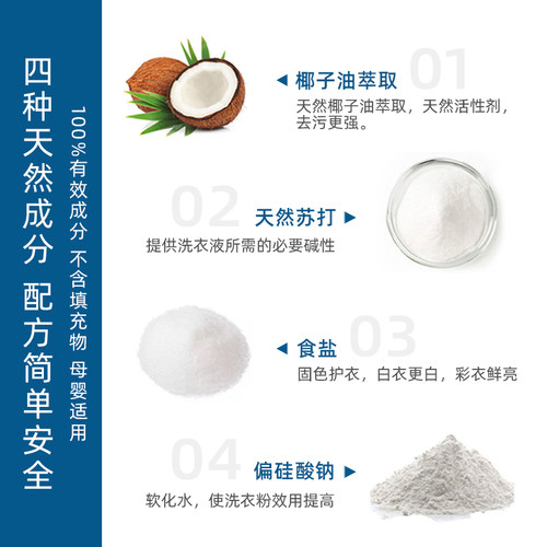 Nellies进口天然浓缩苏打洗衣粉家庭装婴儿洗衣液皂洁净粉100次*2 - 图3