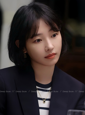好团圆白百何同款项链女毛衣链秋冬高级感轻奢小众黑曜石颈链配饰