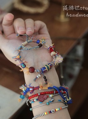 手工编织藏风手绳锁骨颈链民族风