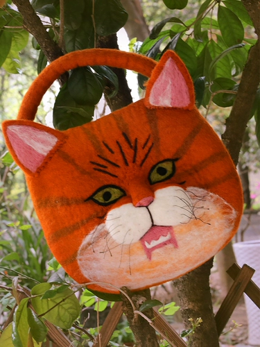 Японский шерстяной войлок, круглая сумка, кошелек, тигр