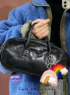 羊毛毡成品彩虹云朵爱心钥匙扣挂件创意情侣汽车书包挂件小众礼物