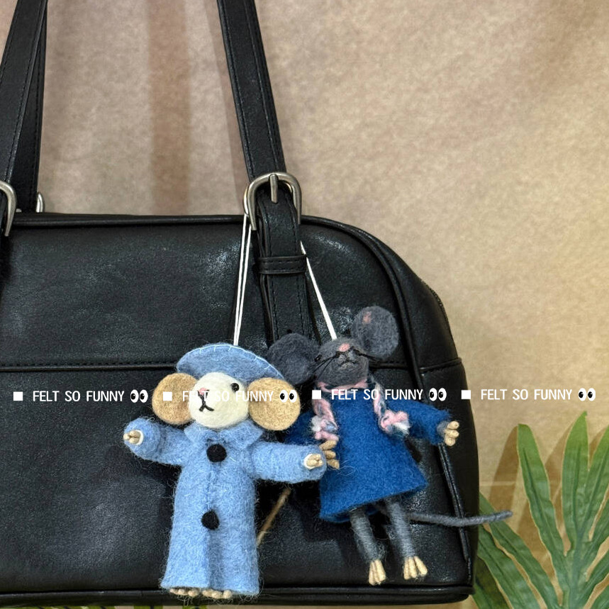 高品质手工羊毛毡挂件娃娃 ins风可爱老鼠挂饰包包钥匙扣创意礼物,淘宝优惠券,粉丝福利购,淘宝优惠卷