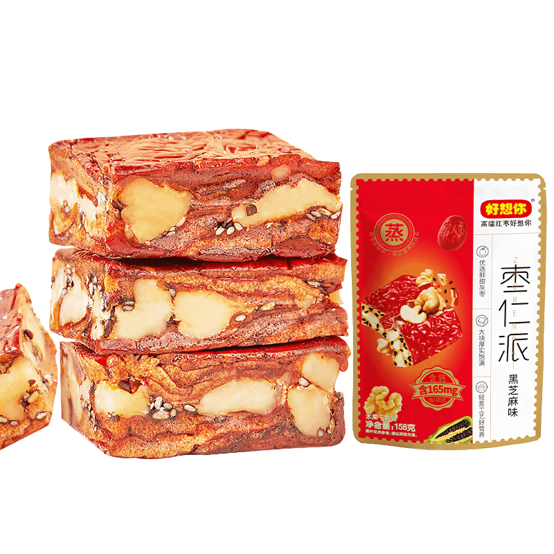 【胡可推荐】好想你_枣仁派礼盒819g*2箱枣夹核桃零食年货礼盒 - 图3