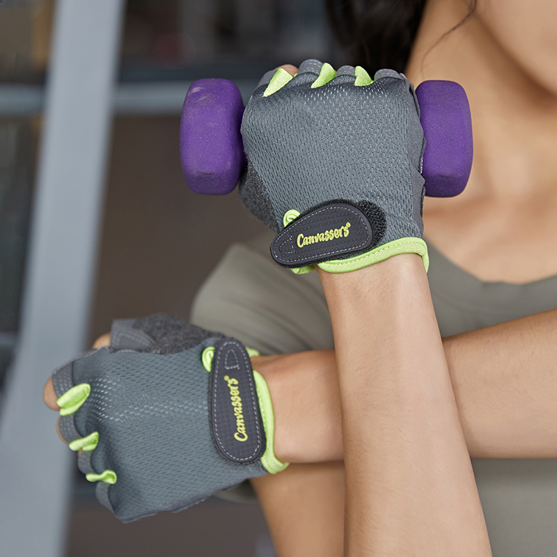 专业运动健身防滑手套瑜伽训练耐磨透气护手可调节半指情侣手套女 - 图1