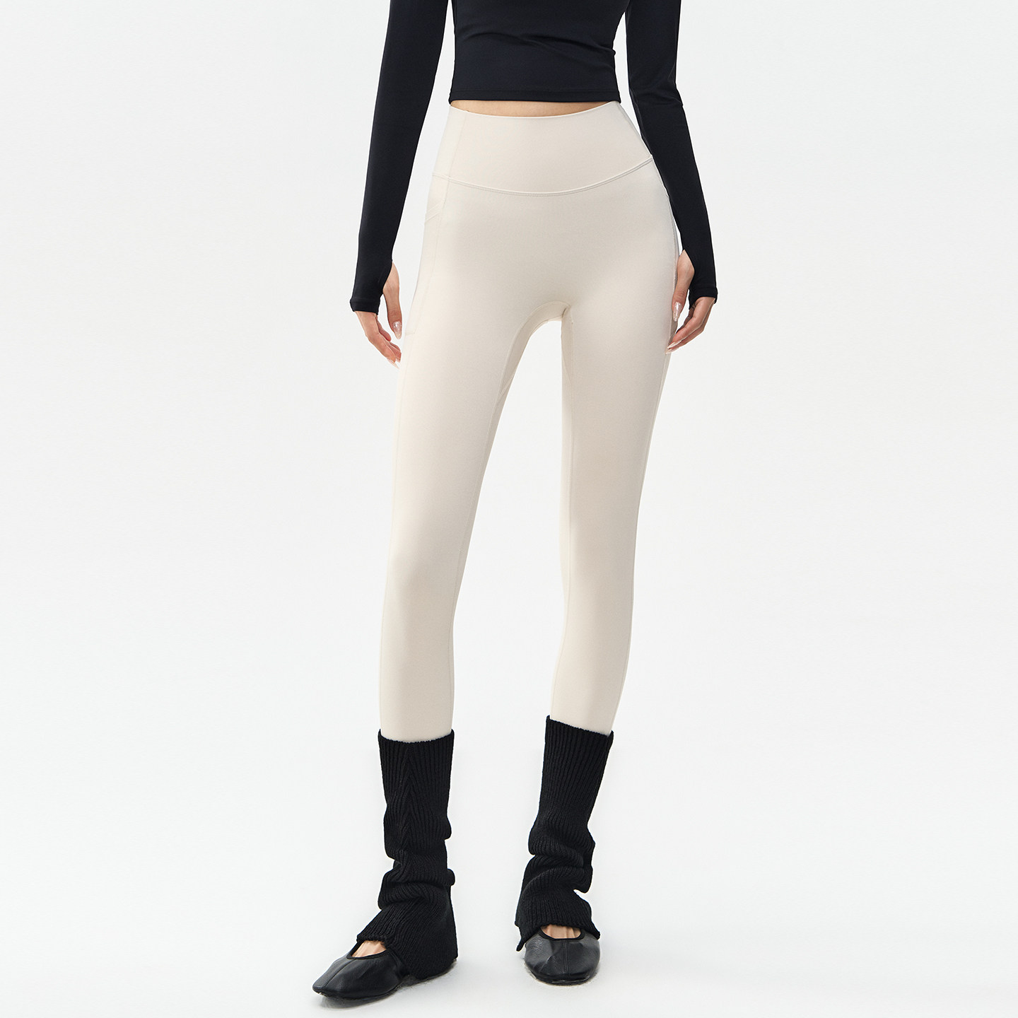 耐吉奥高腰瑜伽裤女免穿内裤白色收腹提臀显瘦普拉提健身裤秋冬款,淘宝优惠券,粉丝福利购,淘宝优惠卷