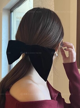 细腻丝绒蝴蝶结发夹新款头饰