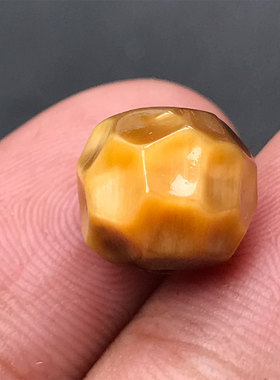 11MM黄虎眼八卦老型珠切面无相散珠文玩星月菩提手串配珠隔珠配件