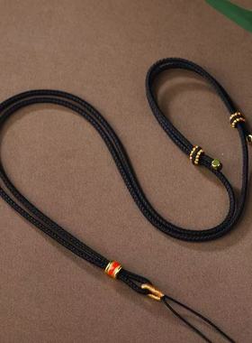 简约细款金钱币女款男士项链绳吊坠挂绳唐卡玉器佛牌挂坠绳挂件绳