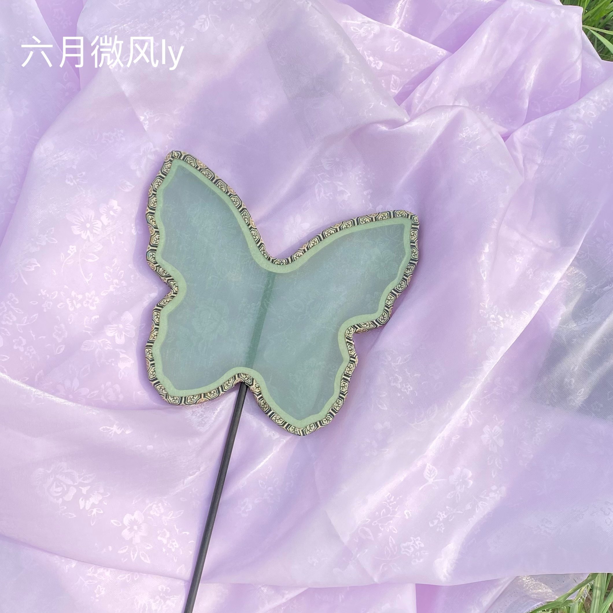 蝴蝶扇子异形团扇仿花罗汉服中国风古典跳舞蹈摄影道具长柄宫扇女 - 图1