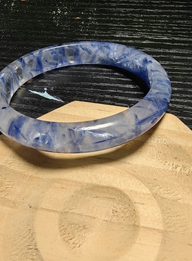 天然蓝晶手镯干净无铁锈57.8圈口已出证书一物一图所见即所得