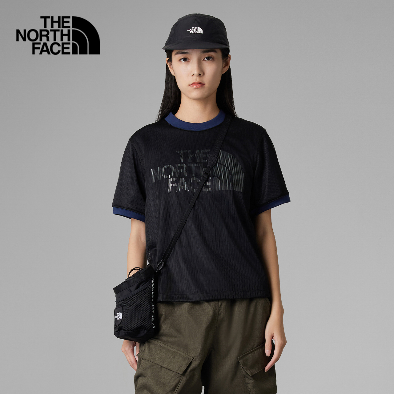 TheNorthFace北面UE先锋设计女双层拼接透气短袖T恤24夏新款885W - 图3