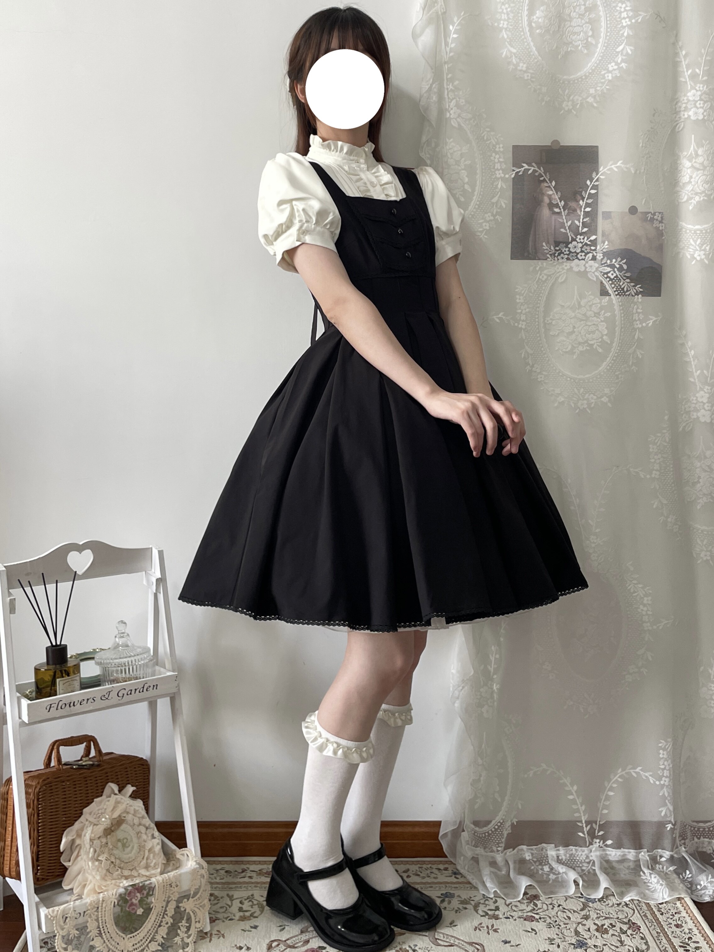【现货】月光曲优雅JSK无袖连衣裙 Lolita SoulFaith_虎窝淘