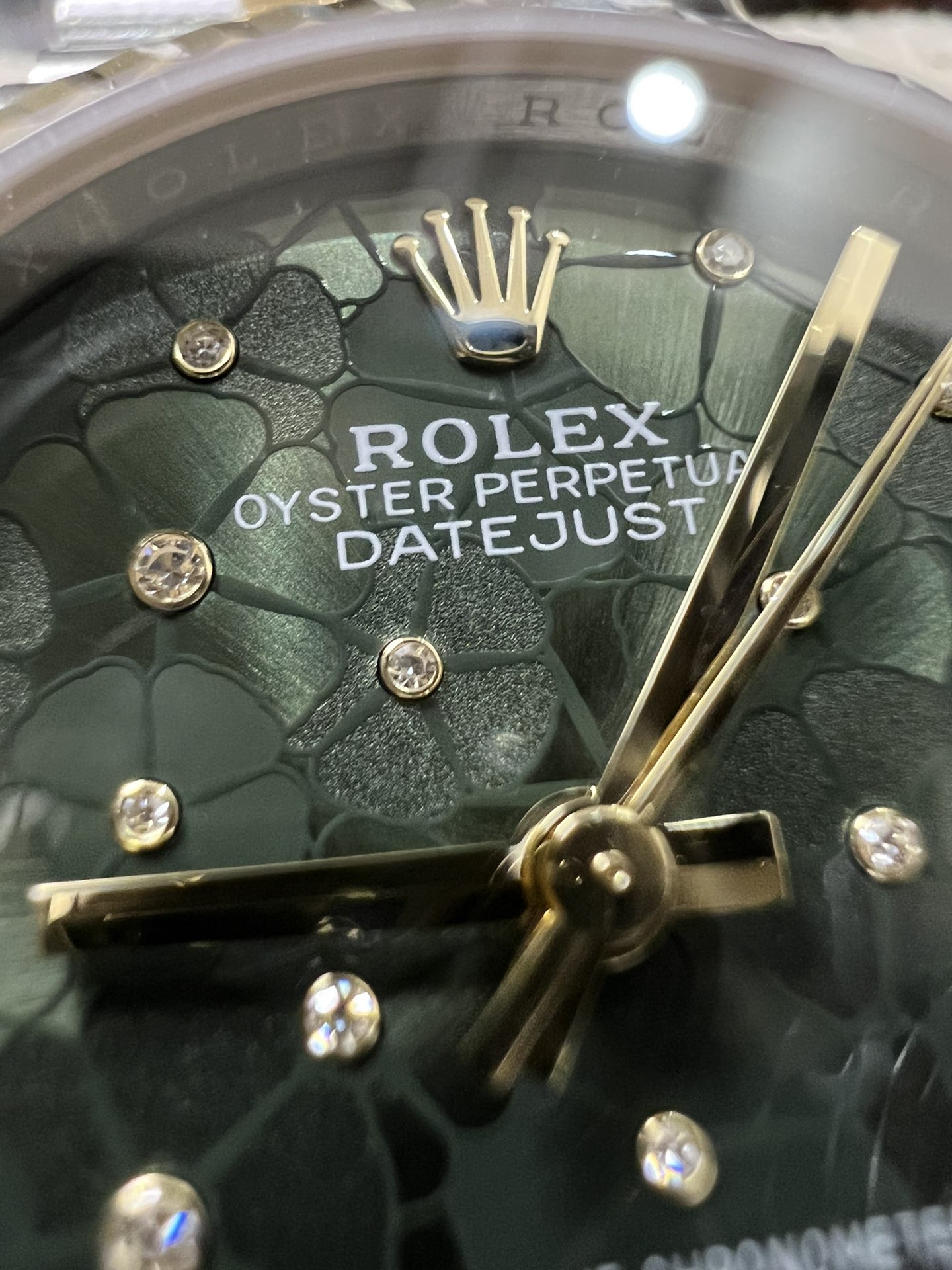 ROLEX劳力士手表日志型女表绿盘钻黄金钢带机械表M278383RBR-0032 - 图3