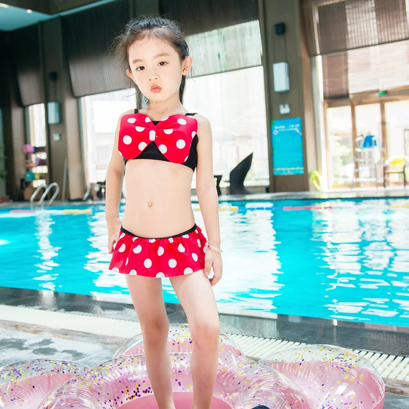 Children's cute swimwear, split skirt