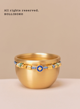 逅里「幸运星」黄铜聚宝盆招财一桶金工位小摆件开业生日乔迁礼物