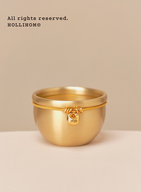 逅里 「胖福福」 黄铜聚宝盆 招财入户玄关工位摆件 乔迁开业送礼